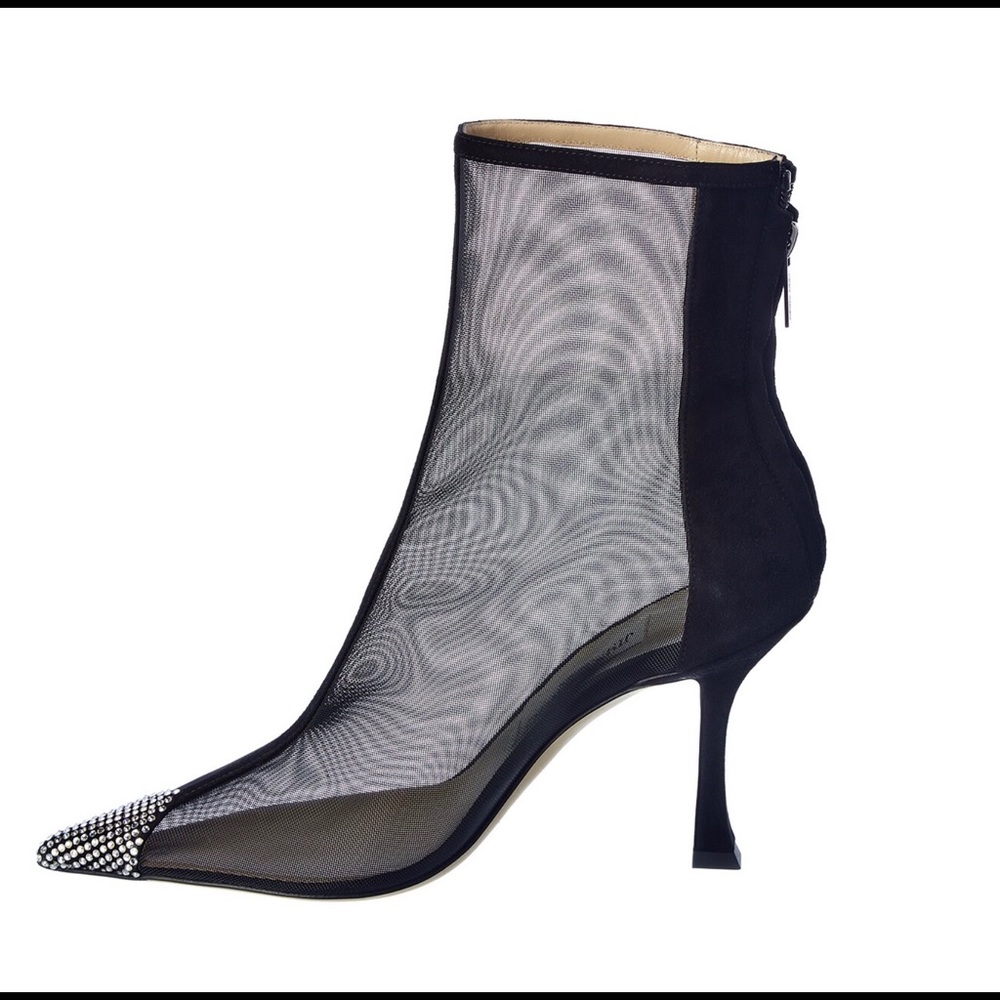 Jimmy Choo Naidoo 90 Mesh & Suede Bootie - Picture 3 of 16